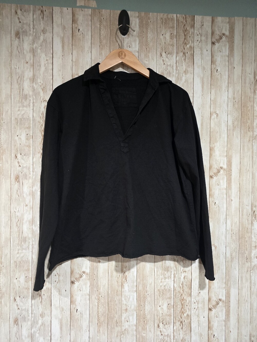 Frank Eileen Tee Lab Black Minimalist Patrick Popover Henley XS